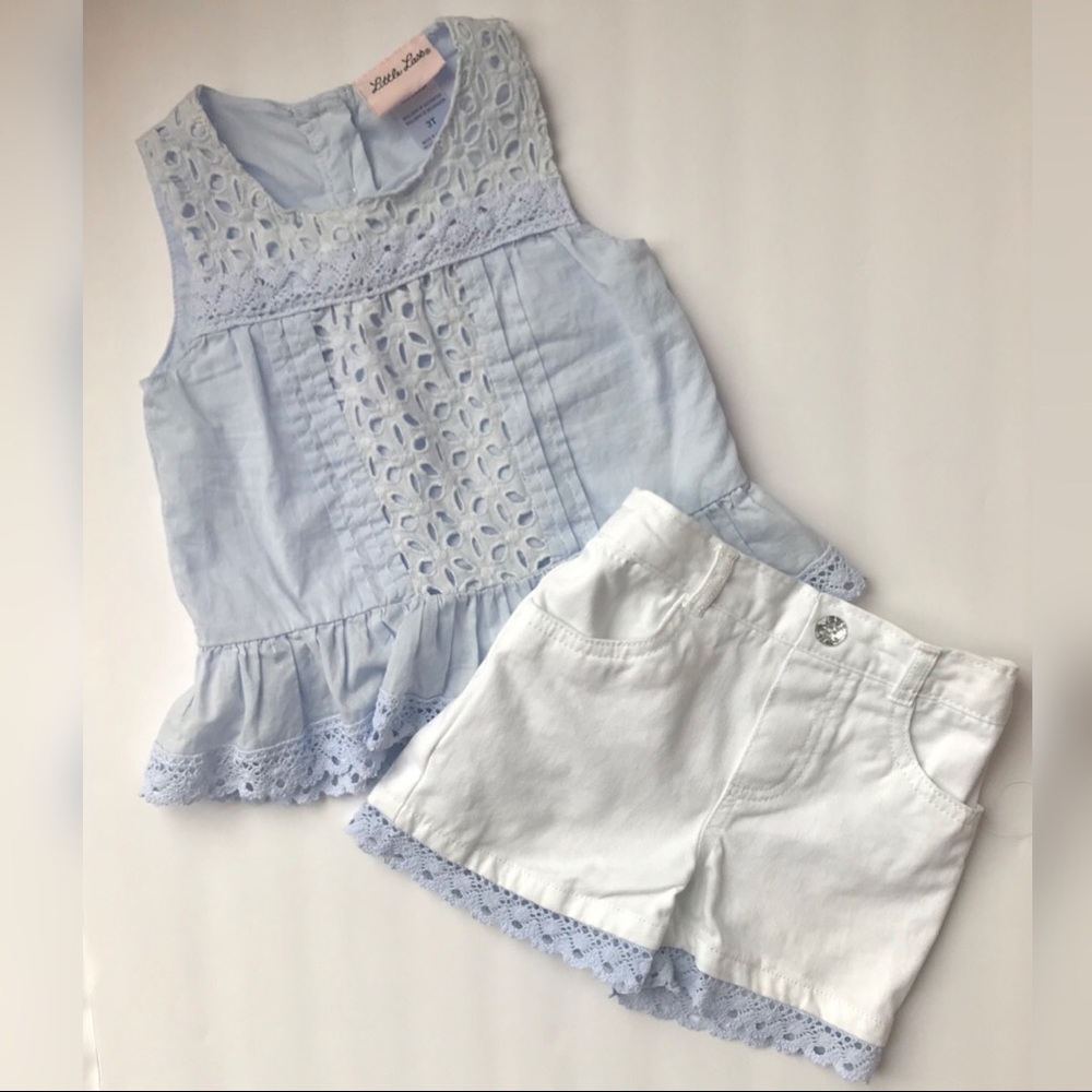 NWOT Eyelet Peplum Tank & Shorts